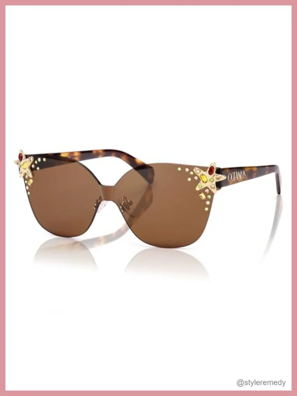 Oversized Square Acetate Sunglasses UV400 Protection
